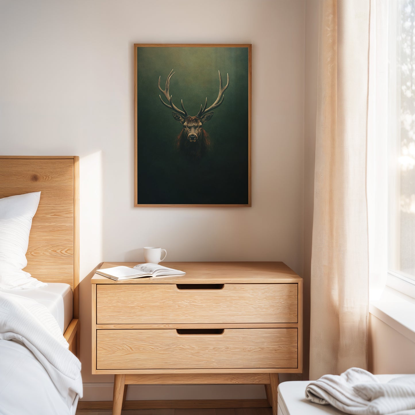 Crowned Stag in Forest Shadows