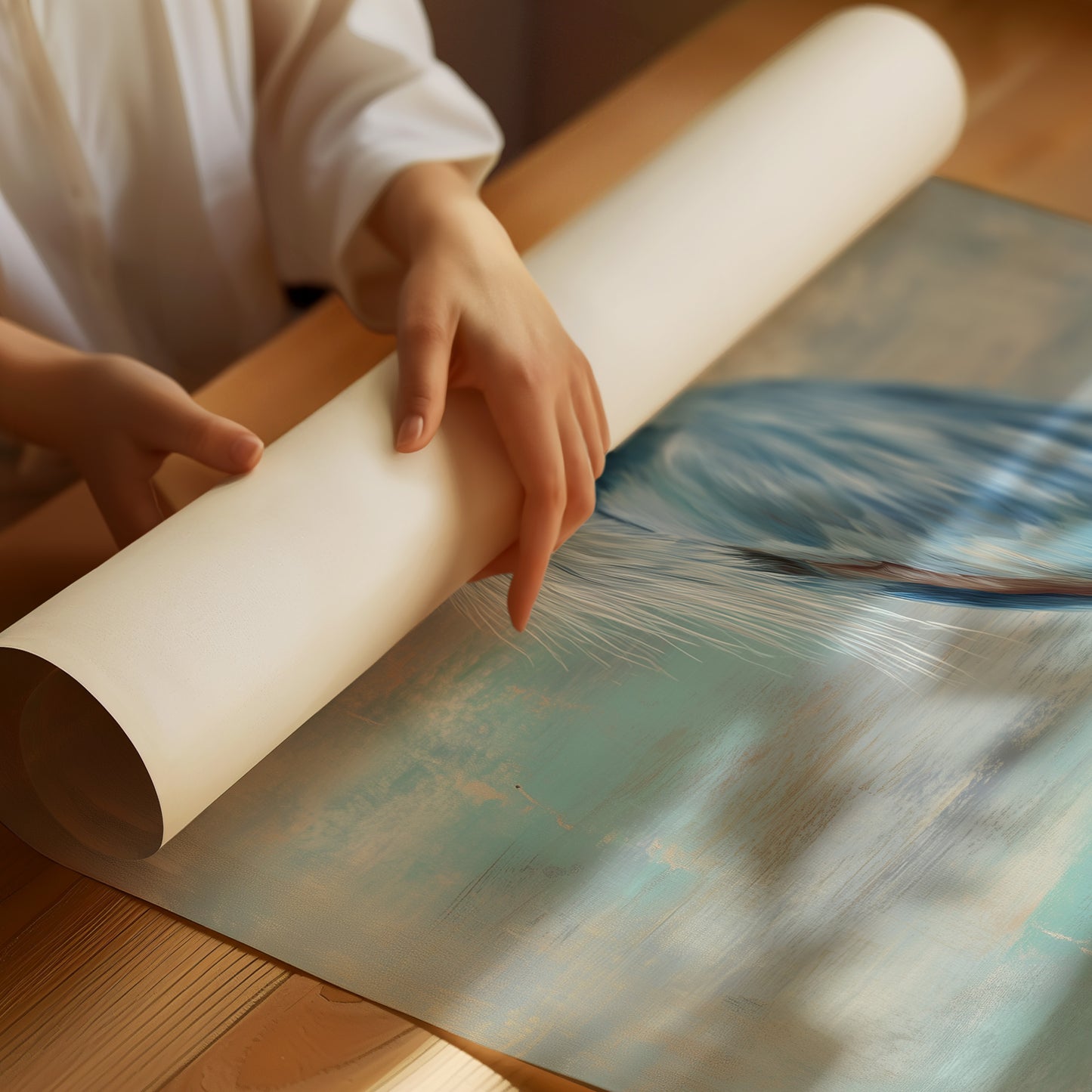 Blue Stillness On Driftwood Perch