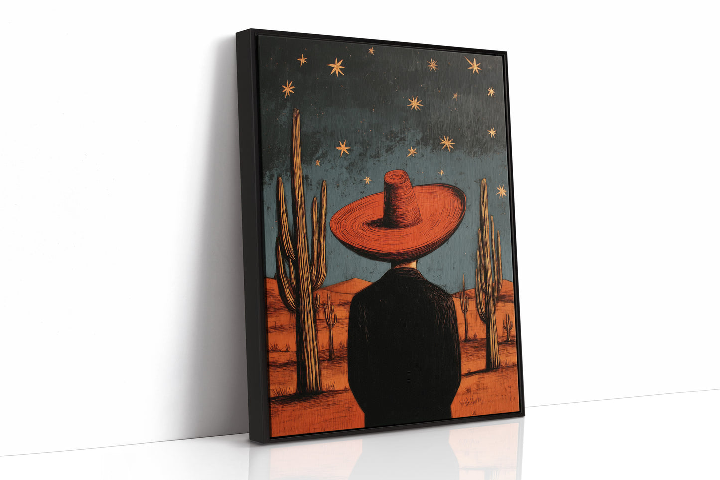 Saguaros Count Stars After Sunset