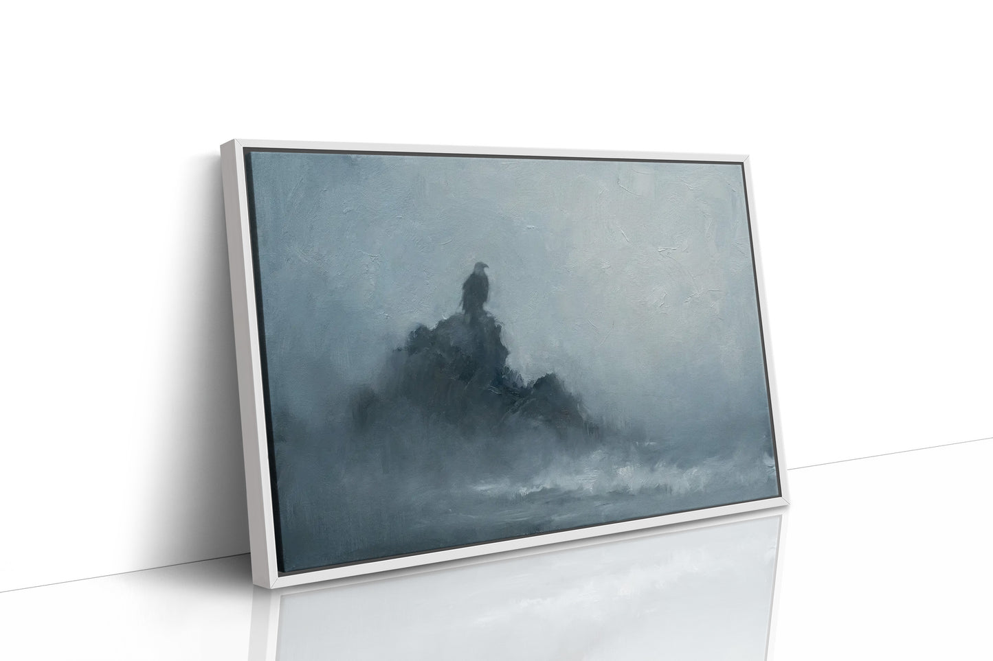 Eagle on the Foggy Sea Cliff