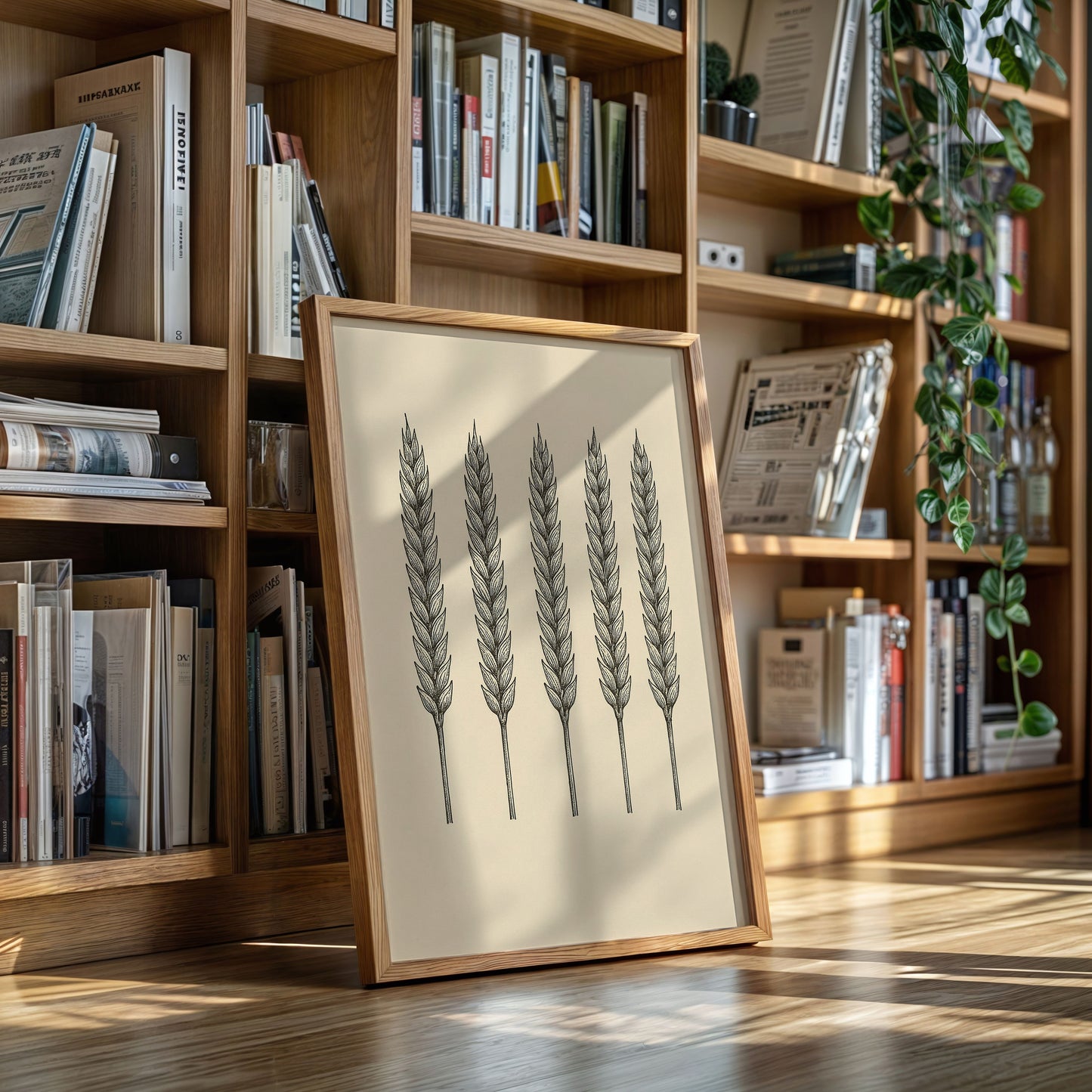 Five Loaves Botanical Wheat Illustration