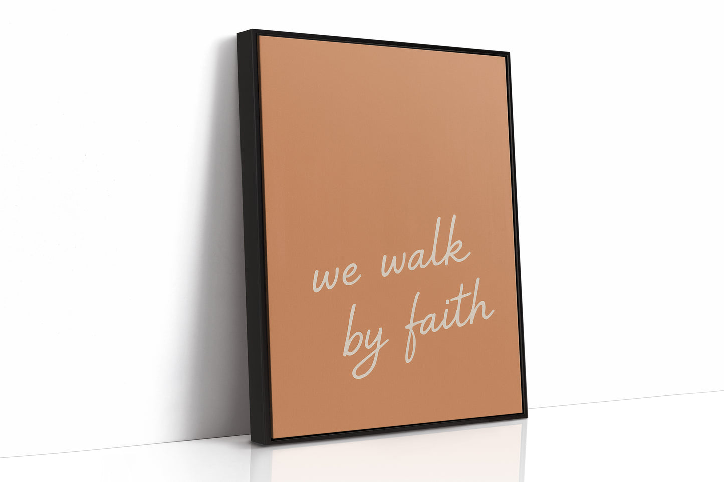We Walk by Faith Terracotta Print
