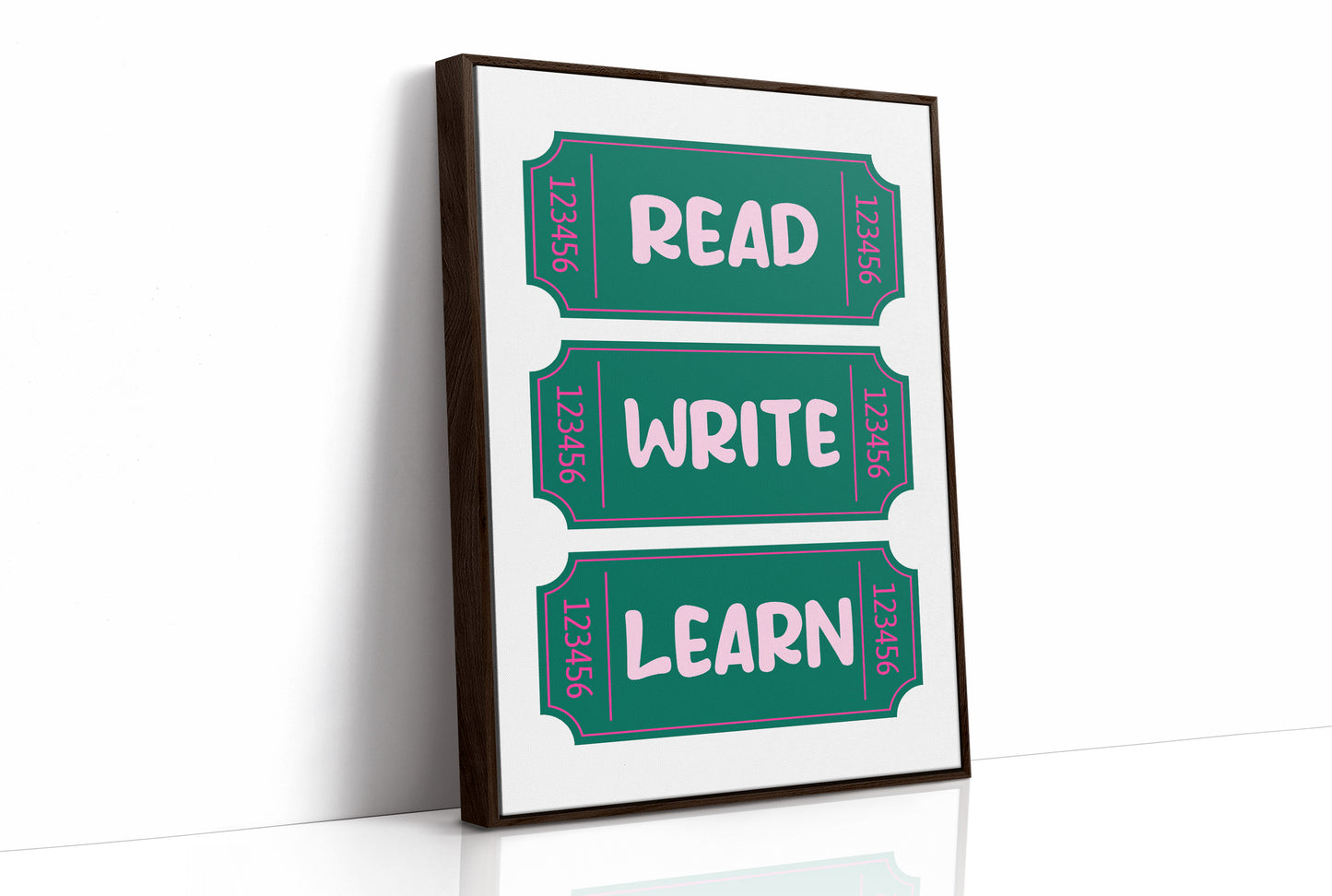Read Write Learn Ticket Art