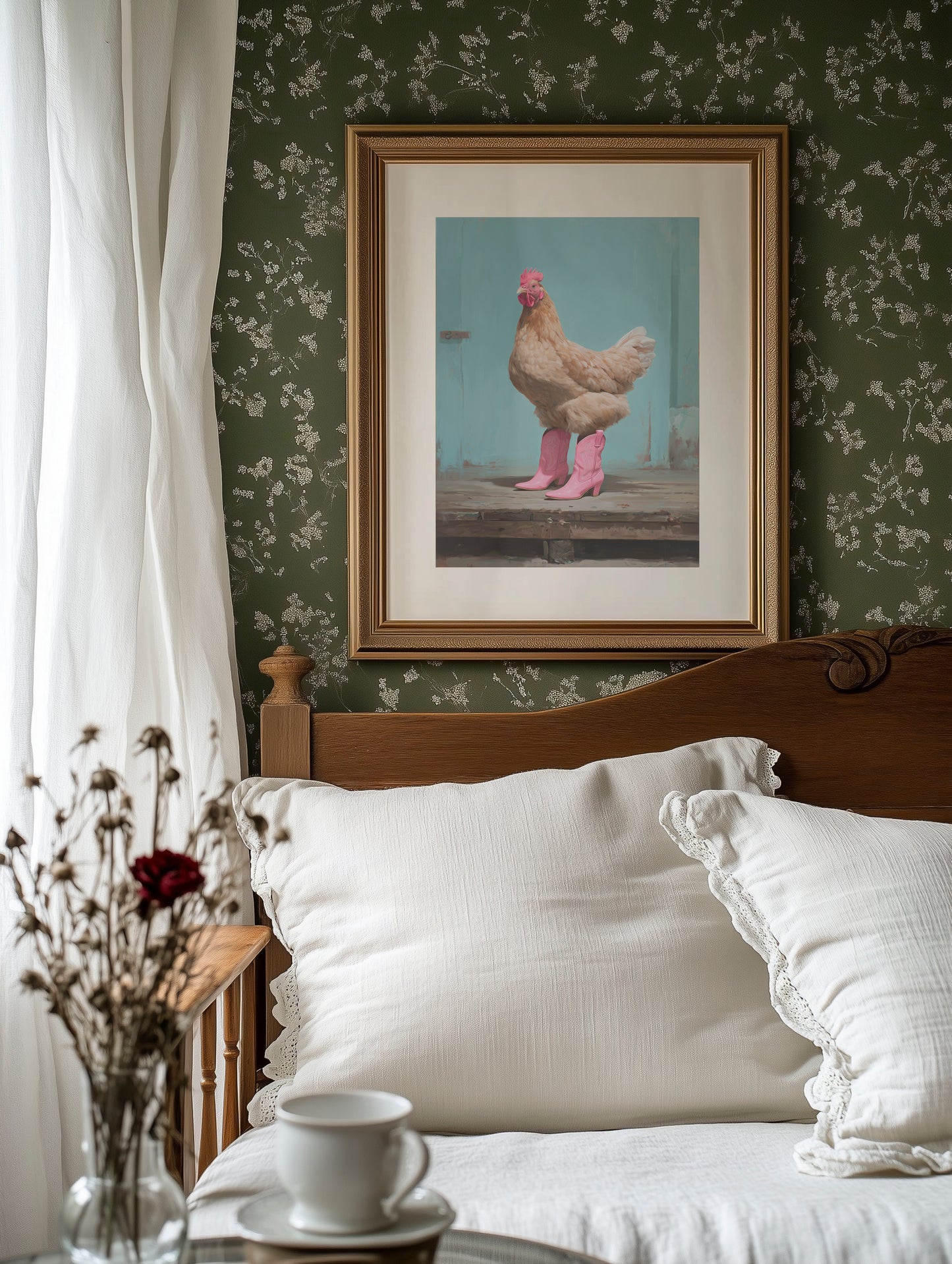 Cowgirl Chicken Struts Pink Boots