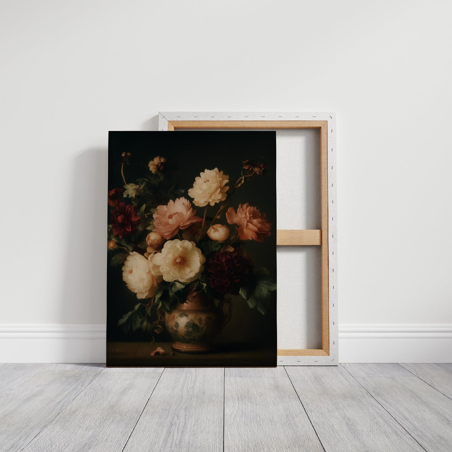 Baroque Peonies in Earthen Vase