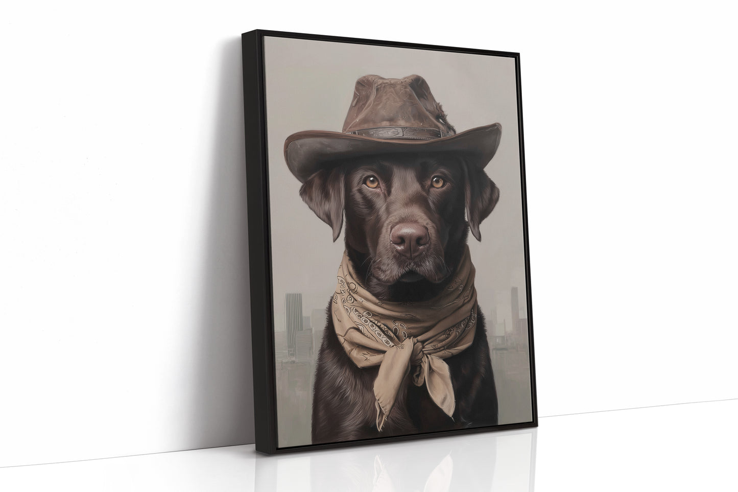 Chocolate Lab Rides The Range