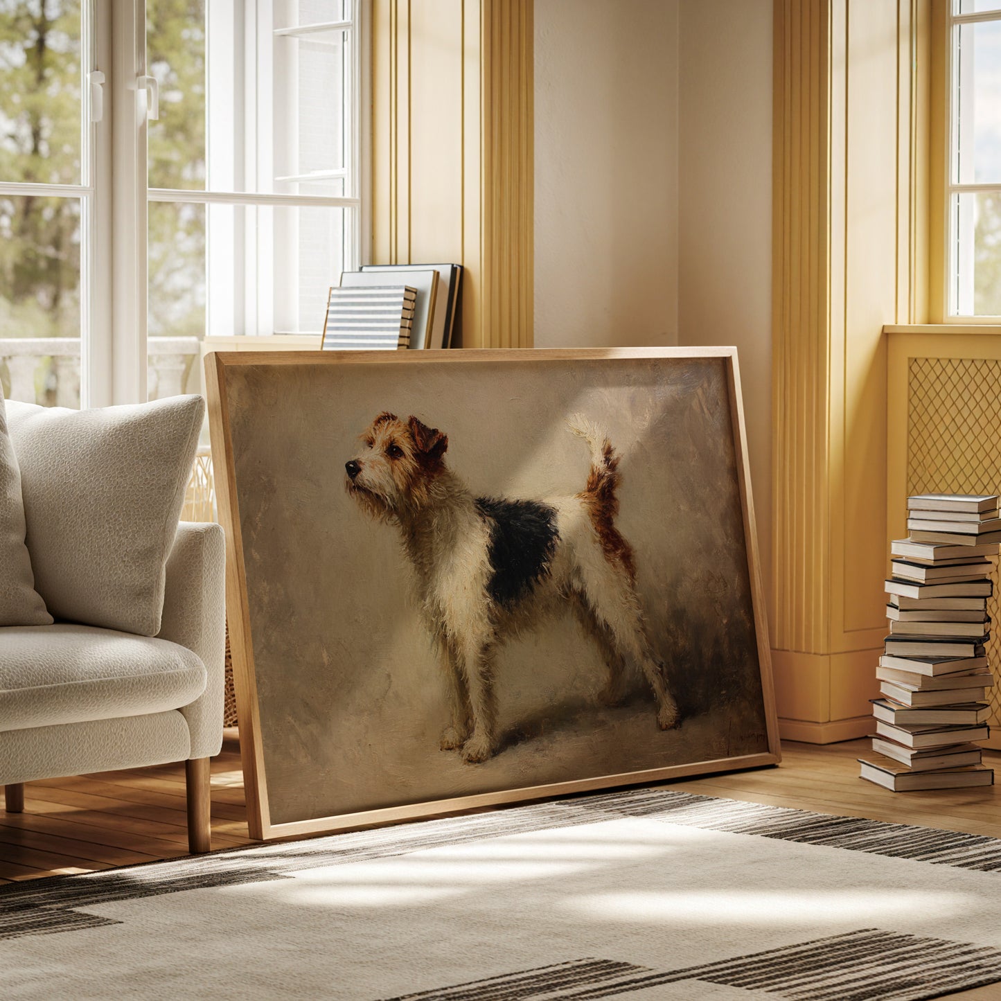 Noble Fox Terrier Stands Alert