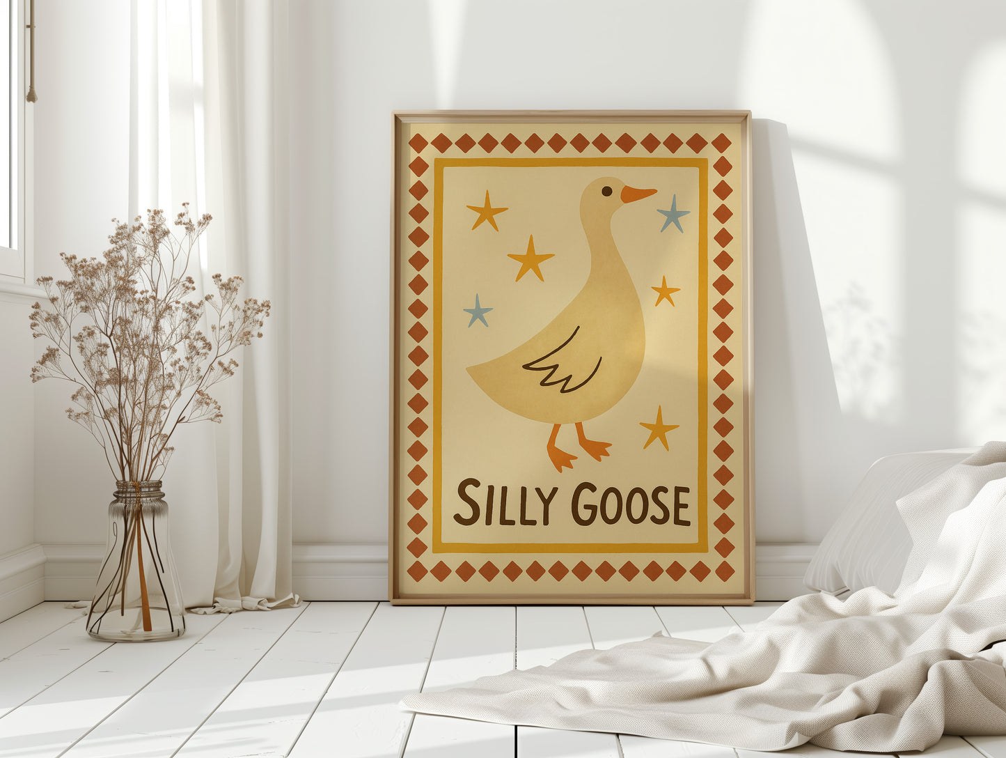 Silly Goose Folk Art Print