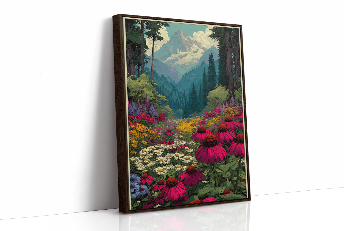 Wildflower Vista: Retro National Park Poster