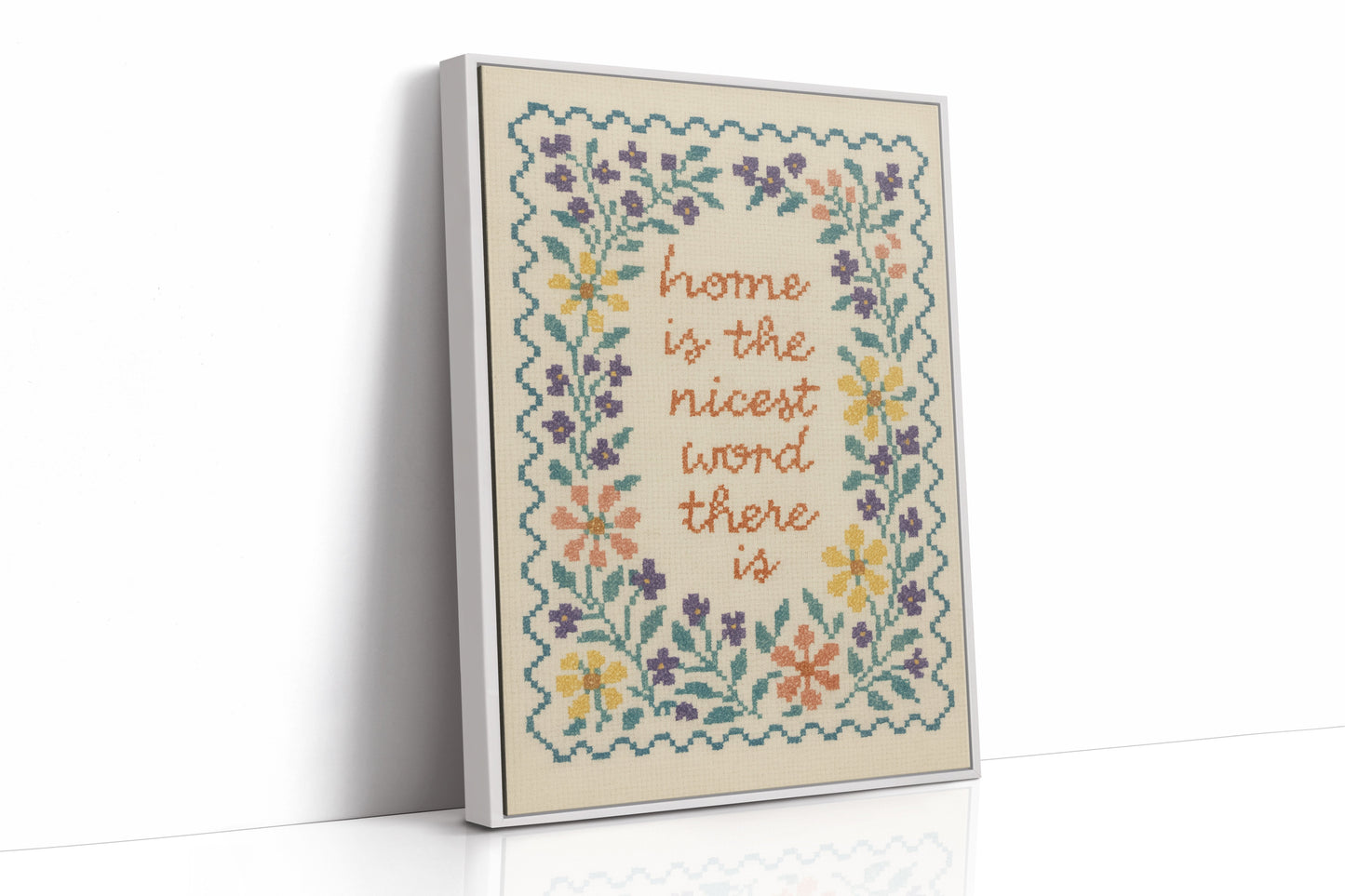 Cross-Stitched Warmth On Weathered Wood