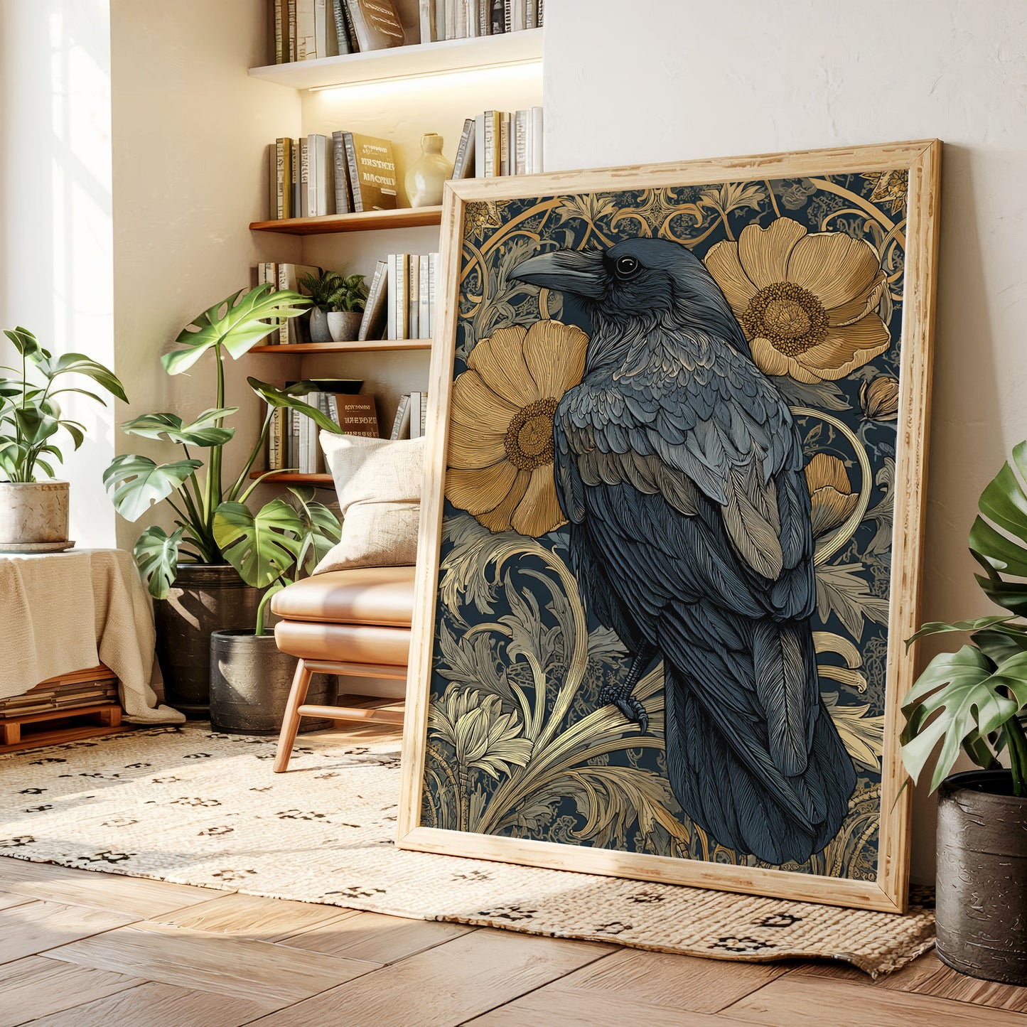A Raven Among Golden Blooms