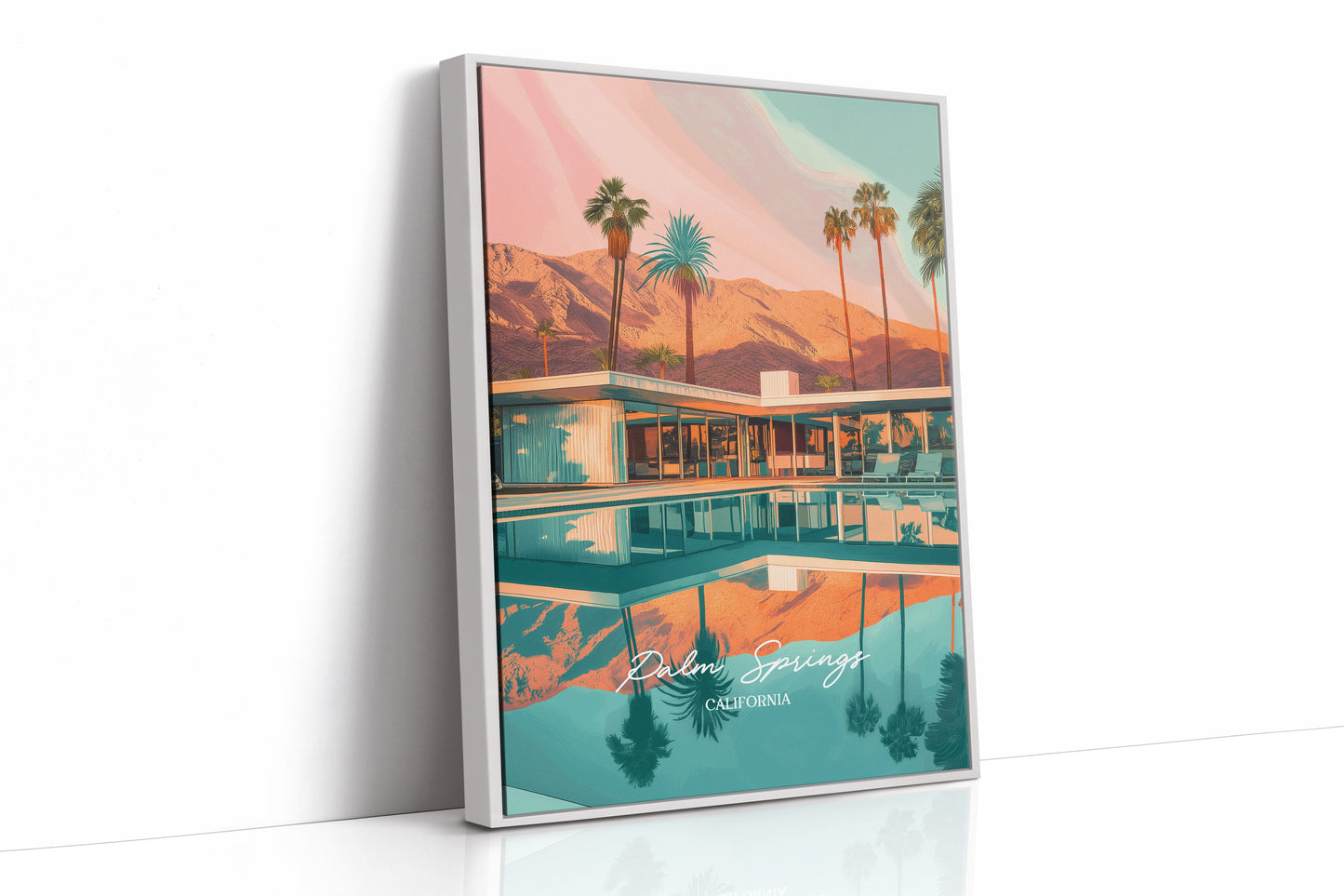 Desert Oasis Mirrors Mountain Glow