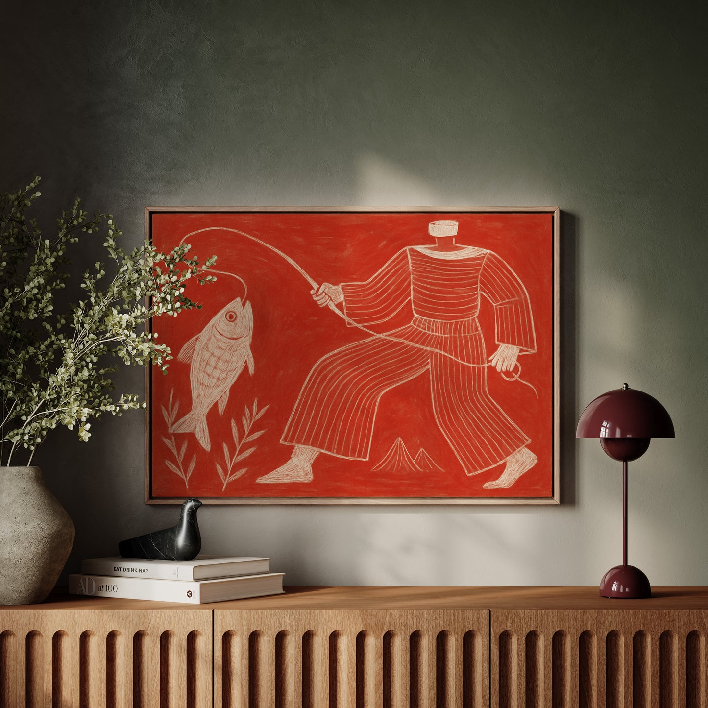 Catch of the Day in Red Chalk