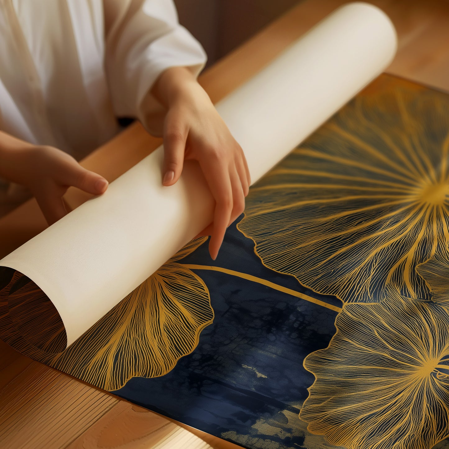 Golden Petals Paint Midnight Gardens