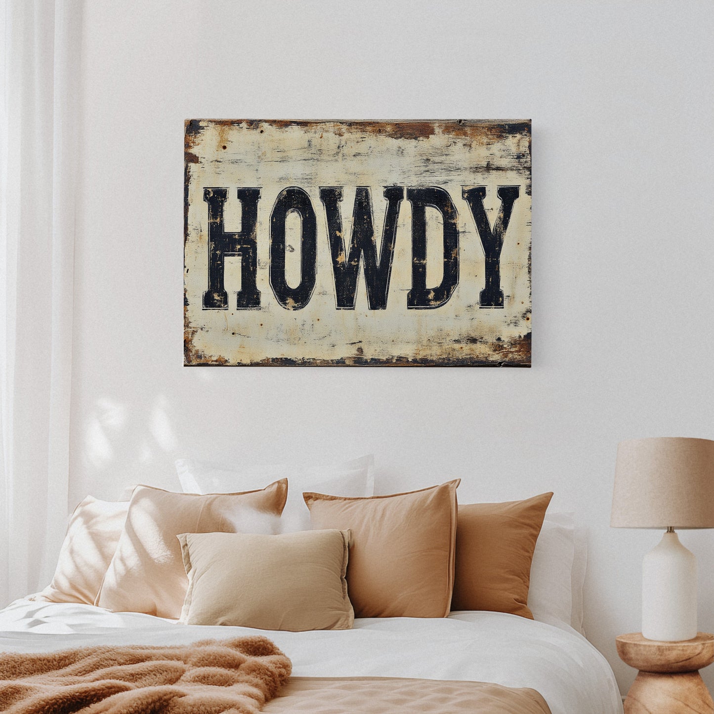 Rustic “Howdy” Western Wall Art