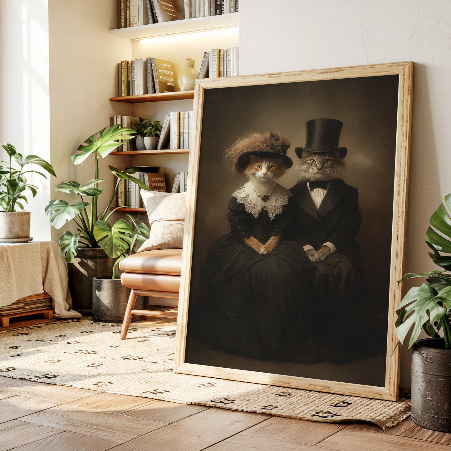 Feline Elegance in Vintage Attire