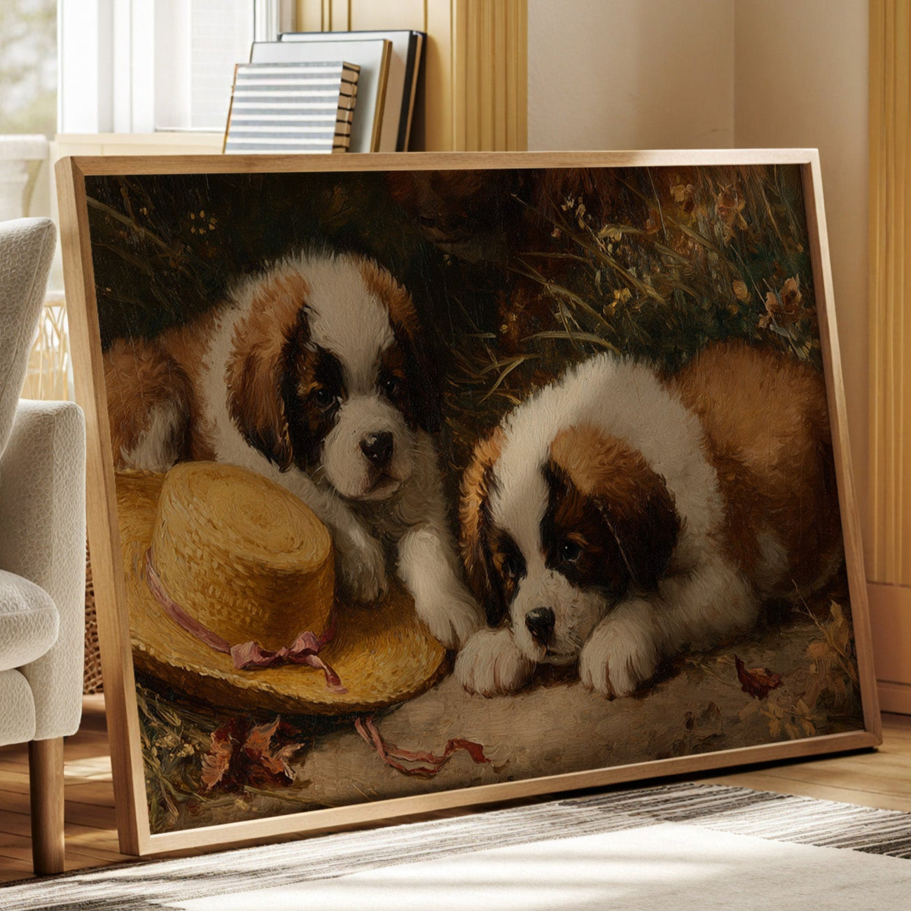 Summer Puppies Find Straw Hat Adventure