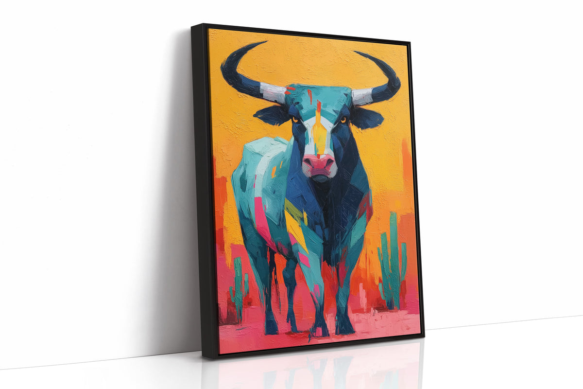 Turquoise Bull Meets Desert Dawn