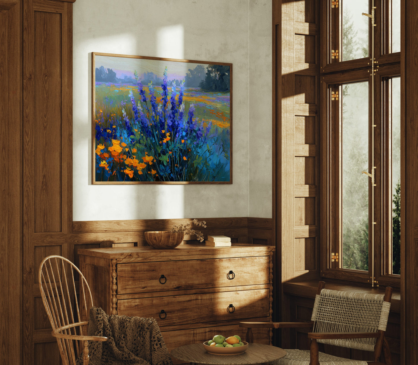 Delphiniums Dance With Golden Poppies