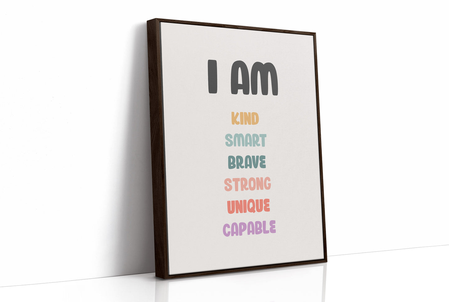 I Am Kind Smart Brave Affirmations Poster