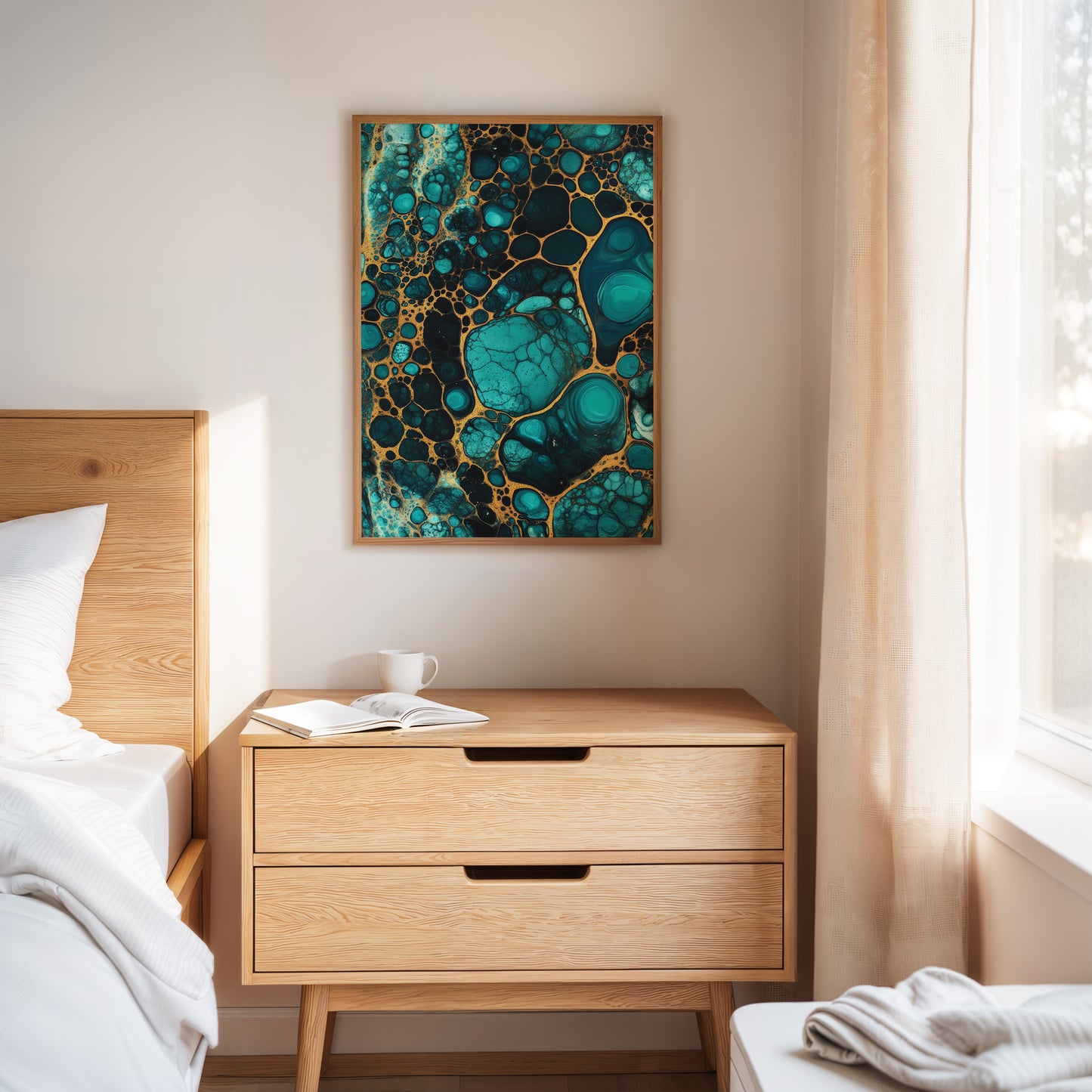 Electric Tides in Teal and Gold