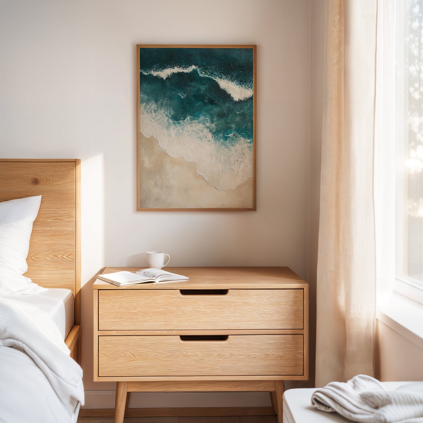 Waves Crashing on Sculpted Shore