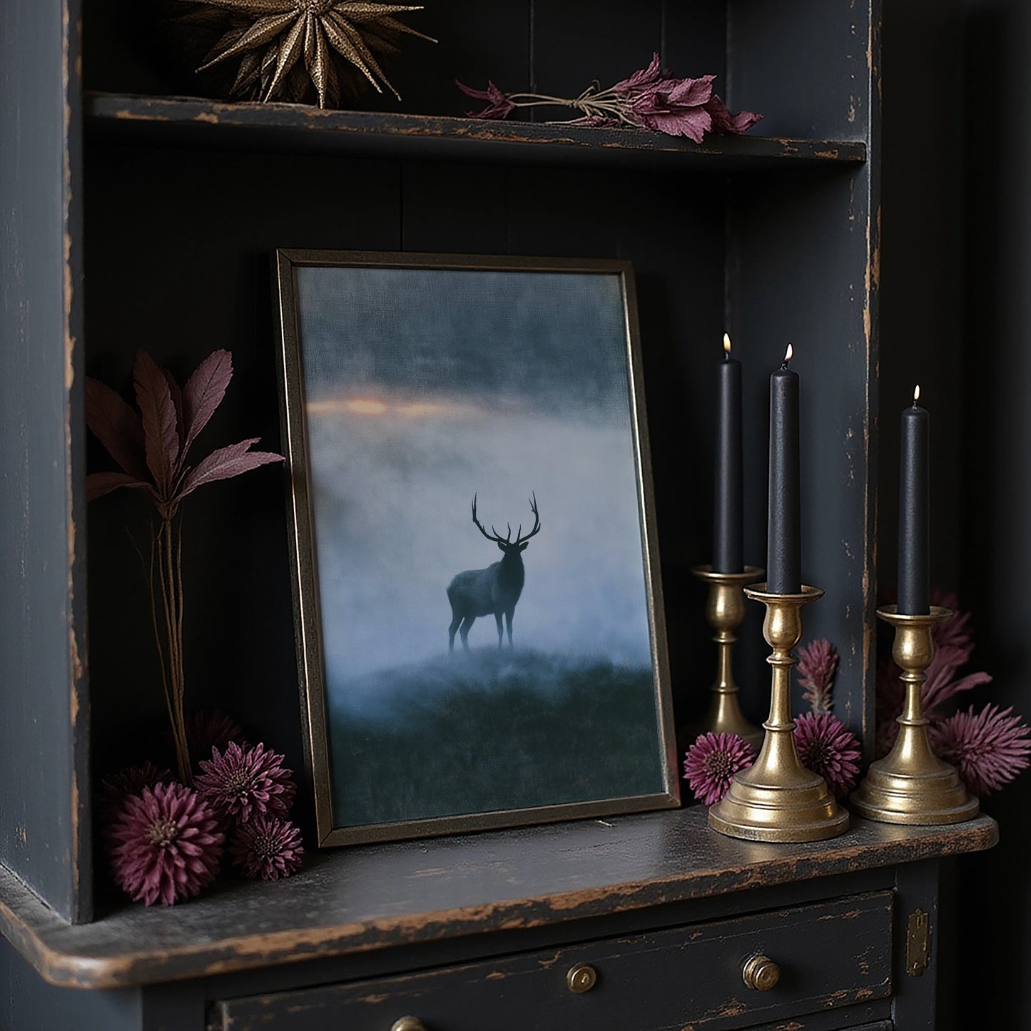 Elk on the Misty Ridge