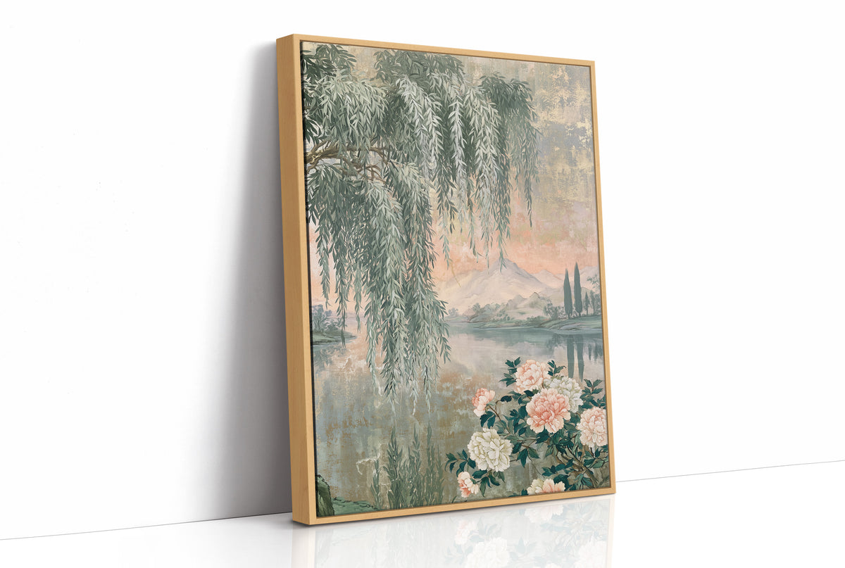 Willow Peony Chinoiserie Landscape
