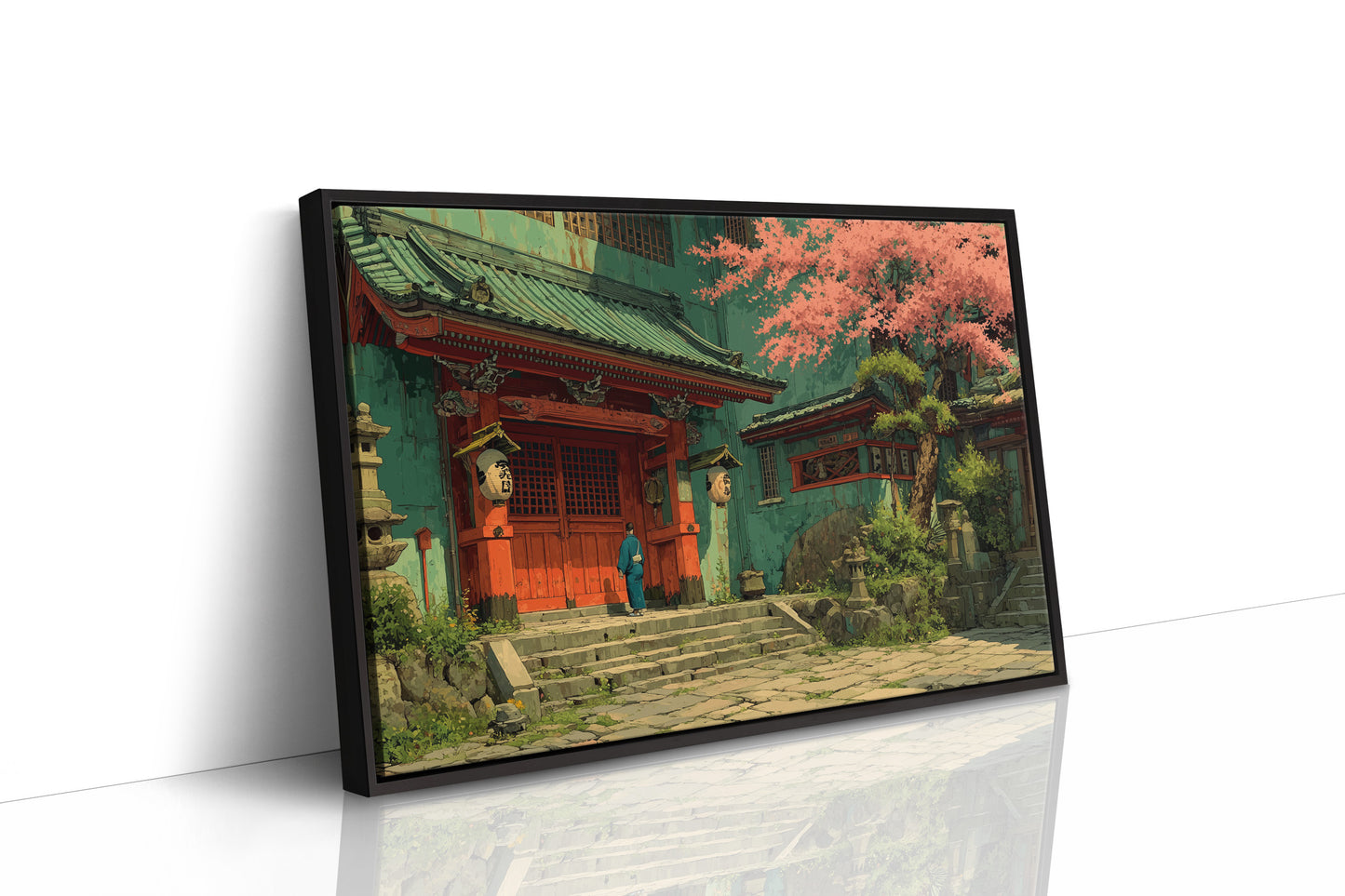 Cherry Blossoms Guard Ancient Temple Gates