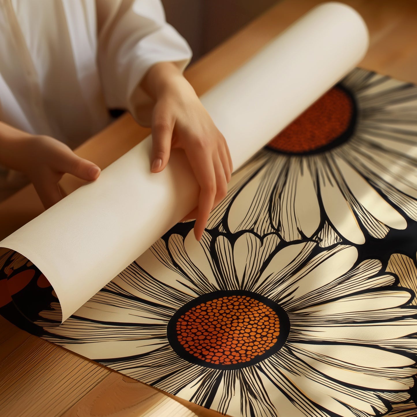 Daisies Dance In Copper Light