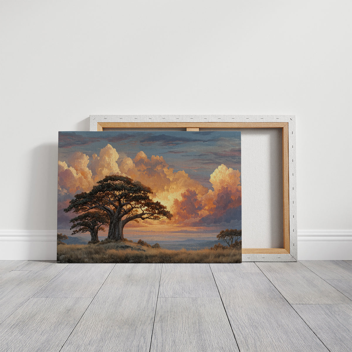Two Baobabs, One Shared Sunset