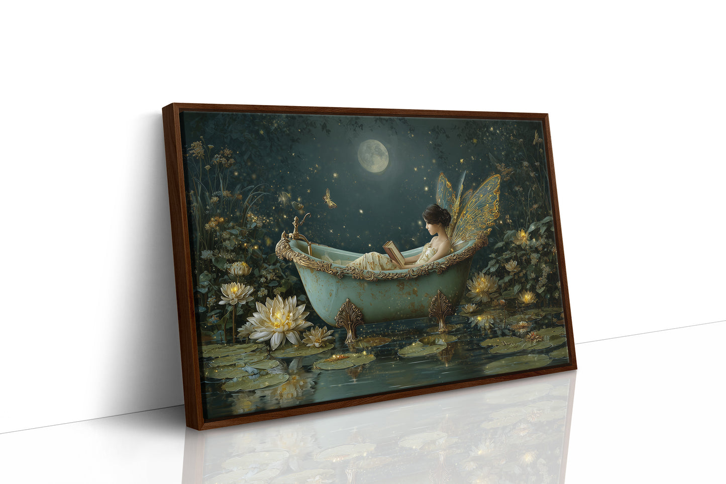 Moonlit Bathing Among Lotus Blooms