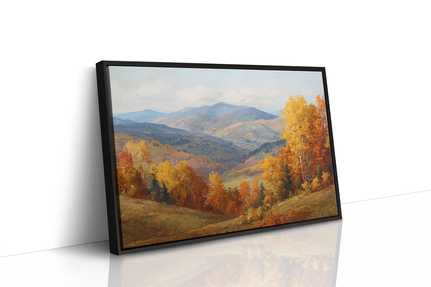 Autumn's Embrace on Distant Hills