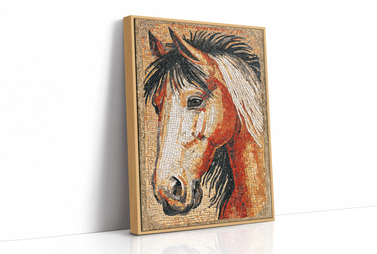 Chestnut Horse Mosaic Portrait
