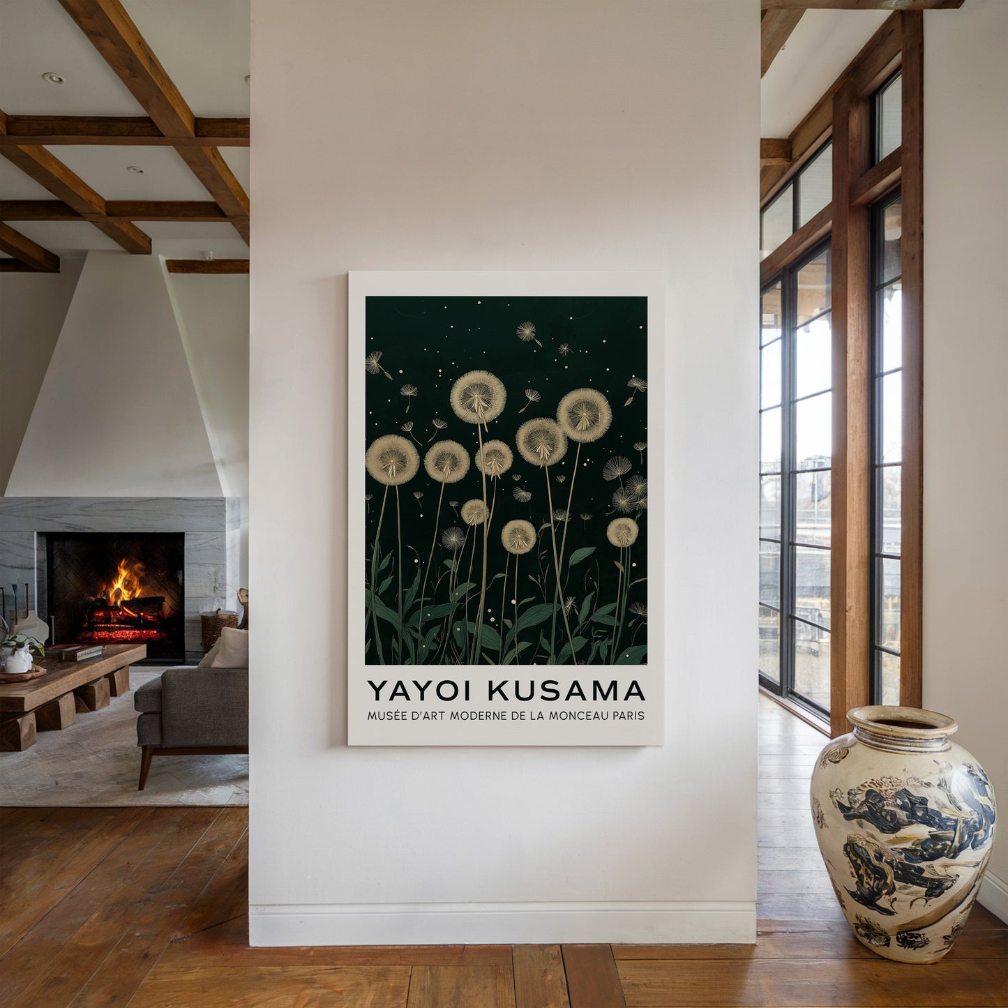 Ethereal Dandelion Dream – Kusama-Inspired Nightscape