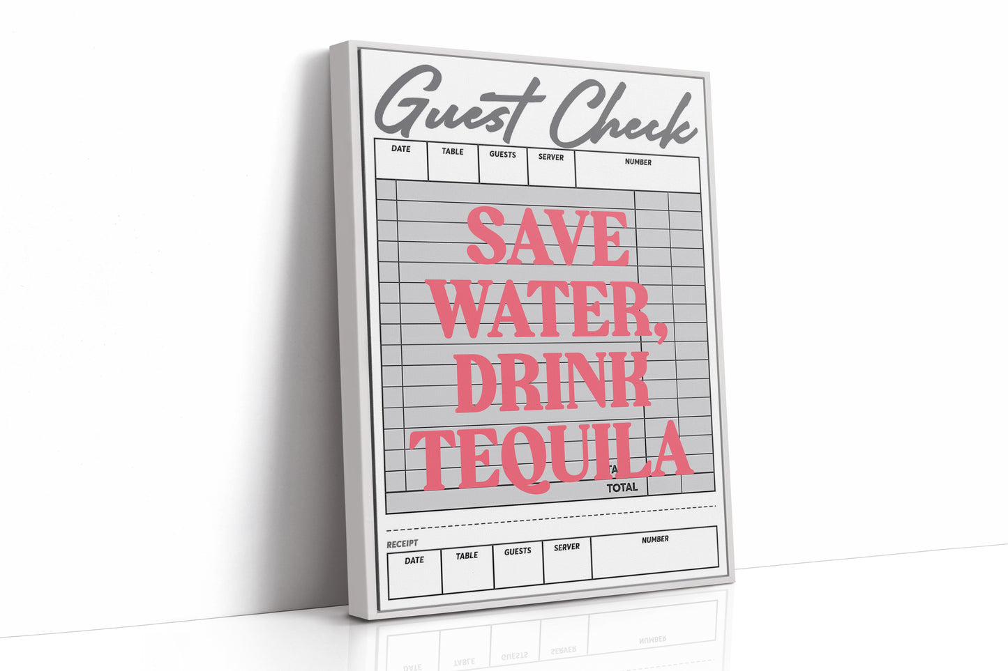 Pink Words On Restaurant Bills