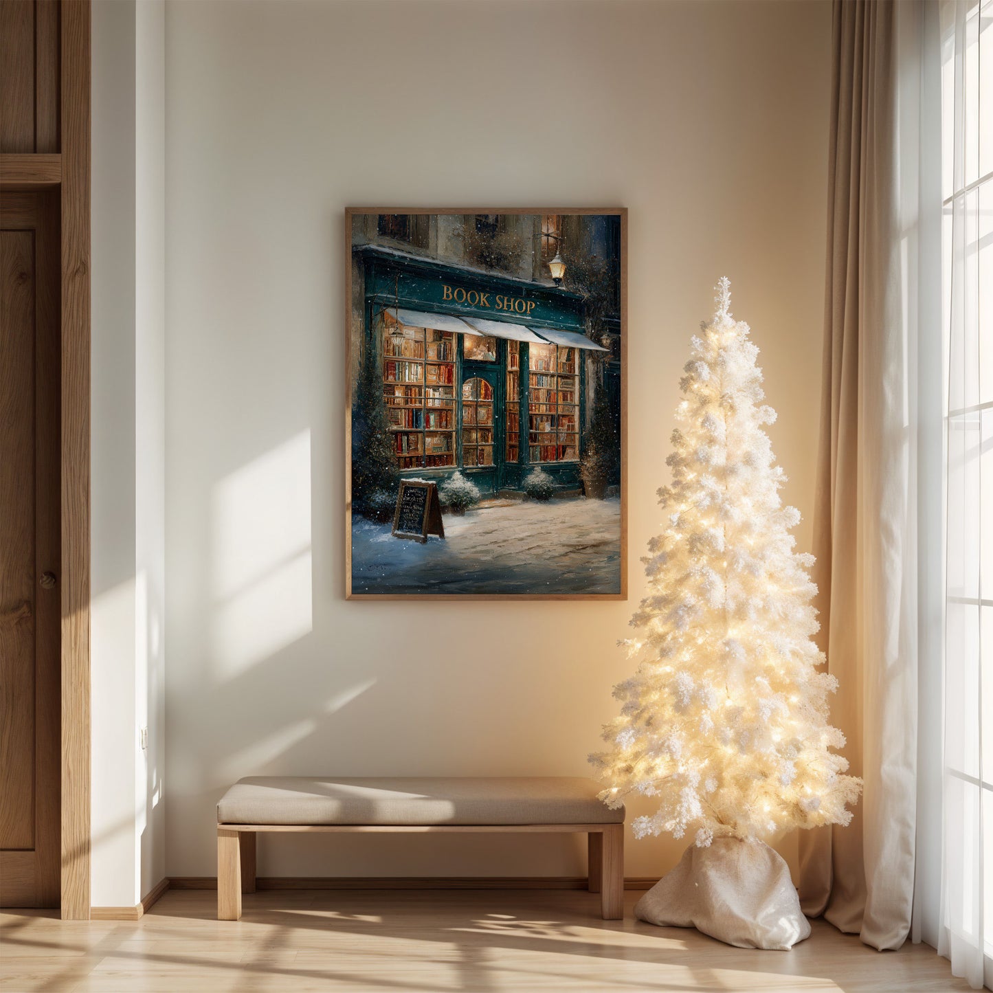 Winter Tales Behind Teal Windows