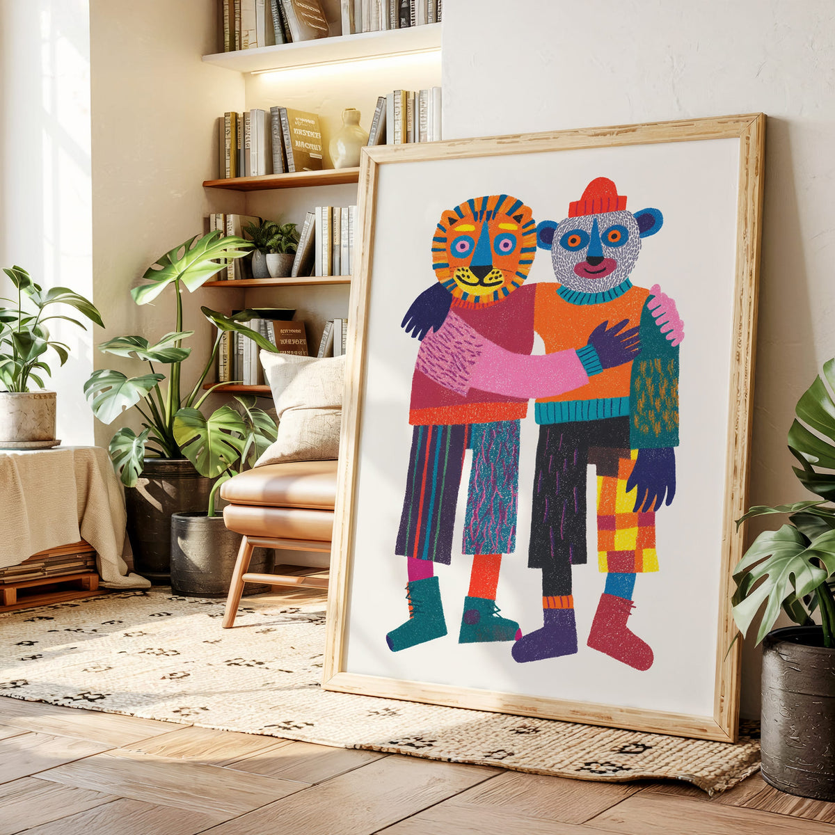 Embrace of Colorful Companionship