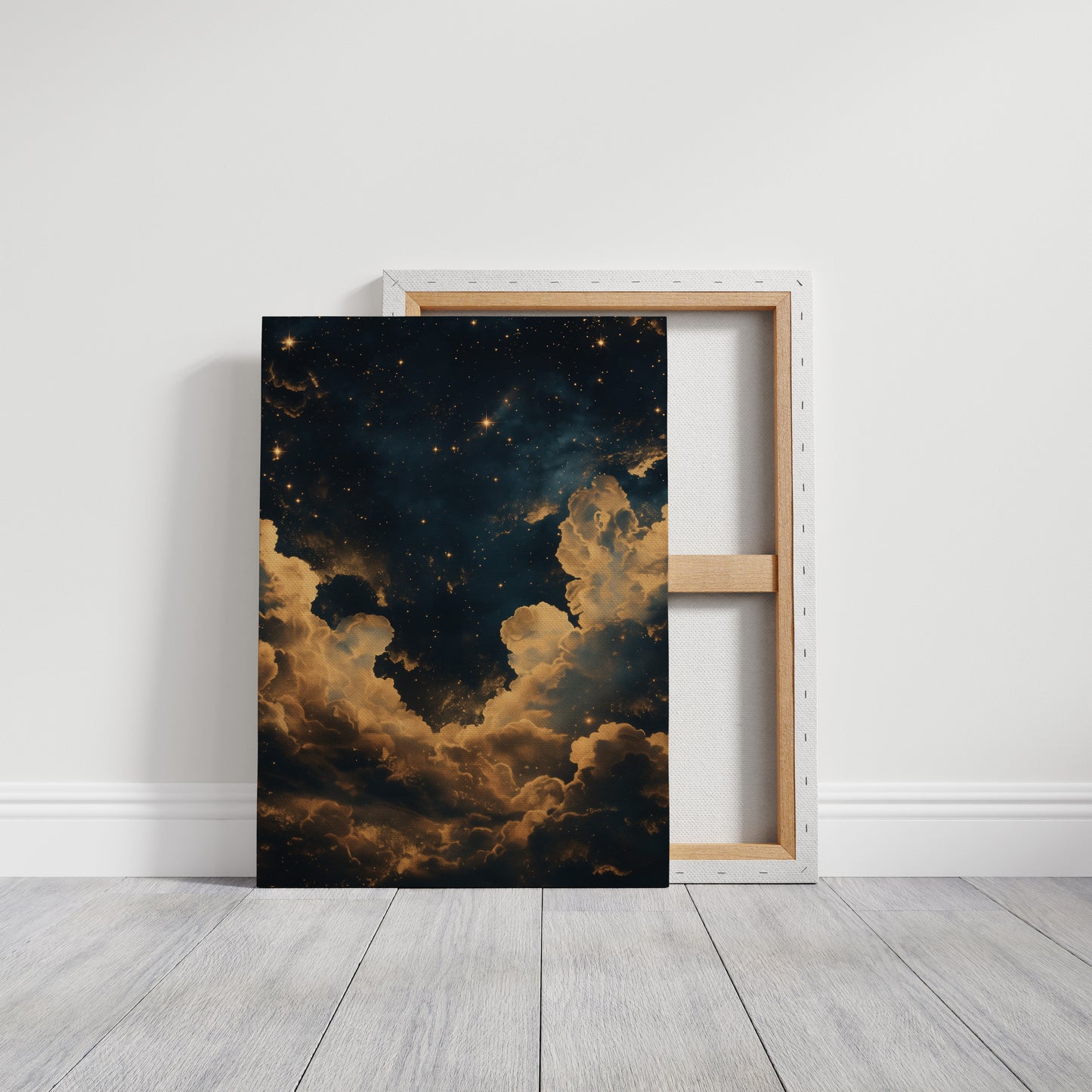 Golden Clouds Beneath a Midnight Sky