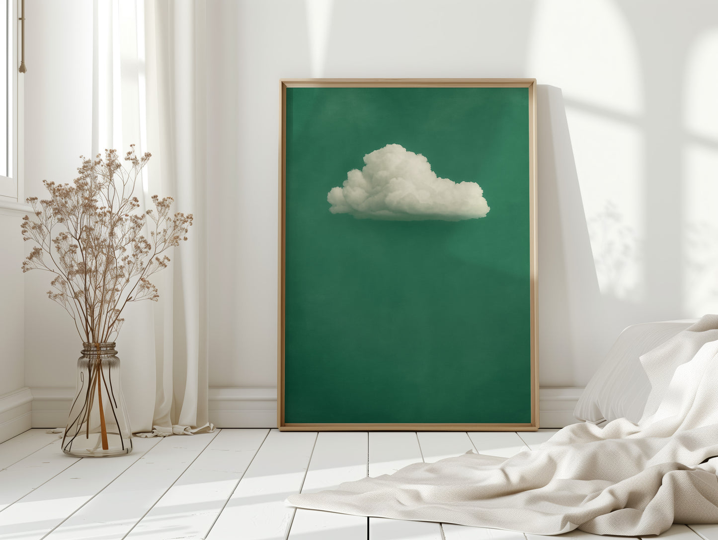 White Cloud on Emerald Sky