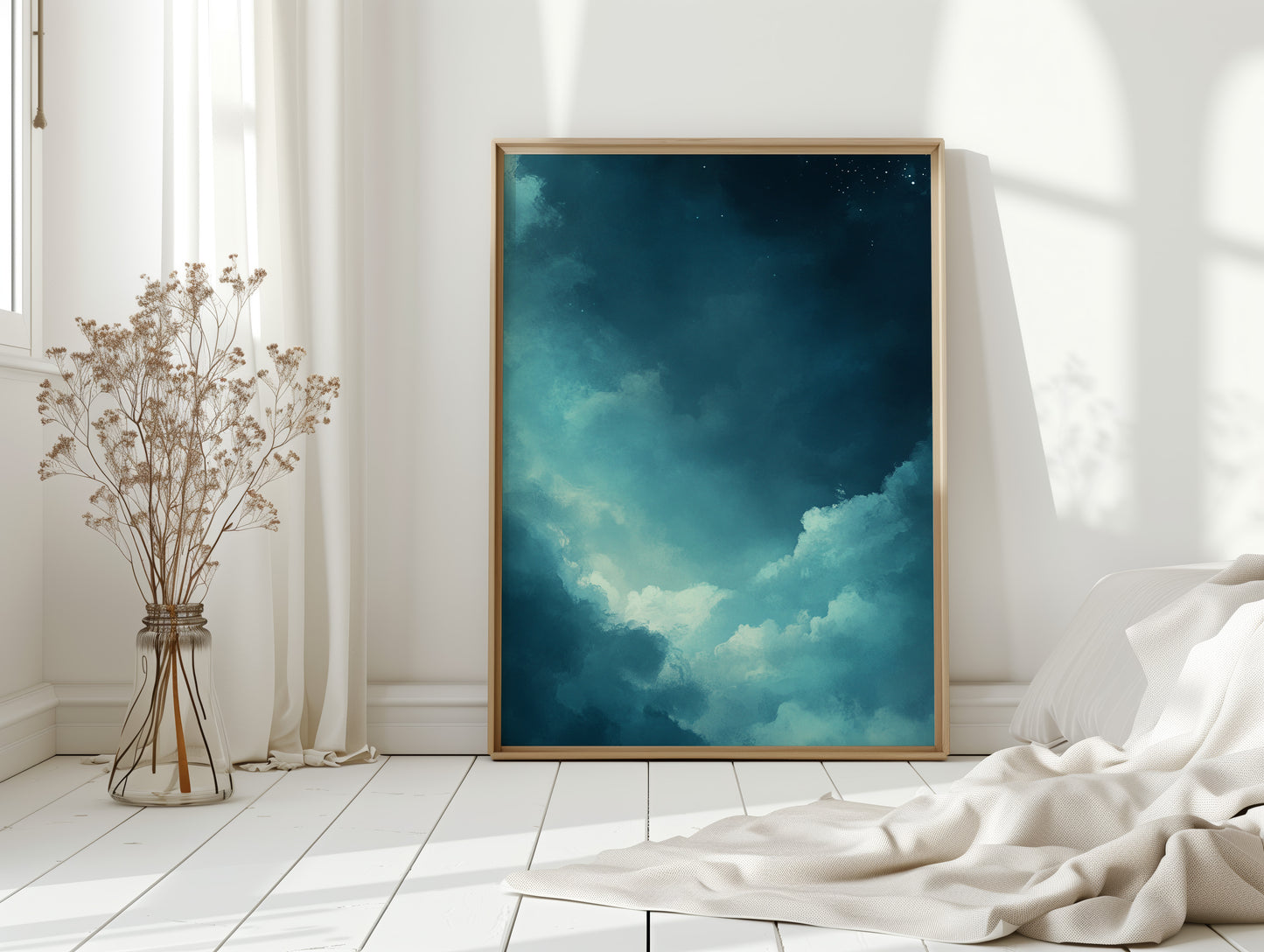 Celestial Drift Through Midnight Blue