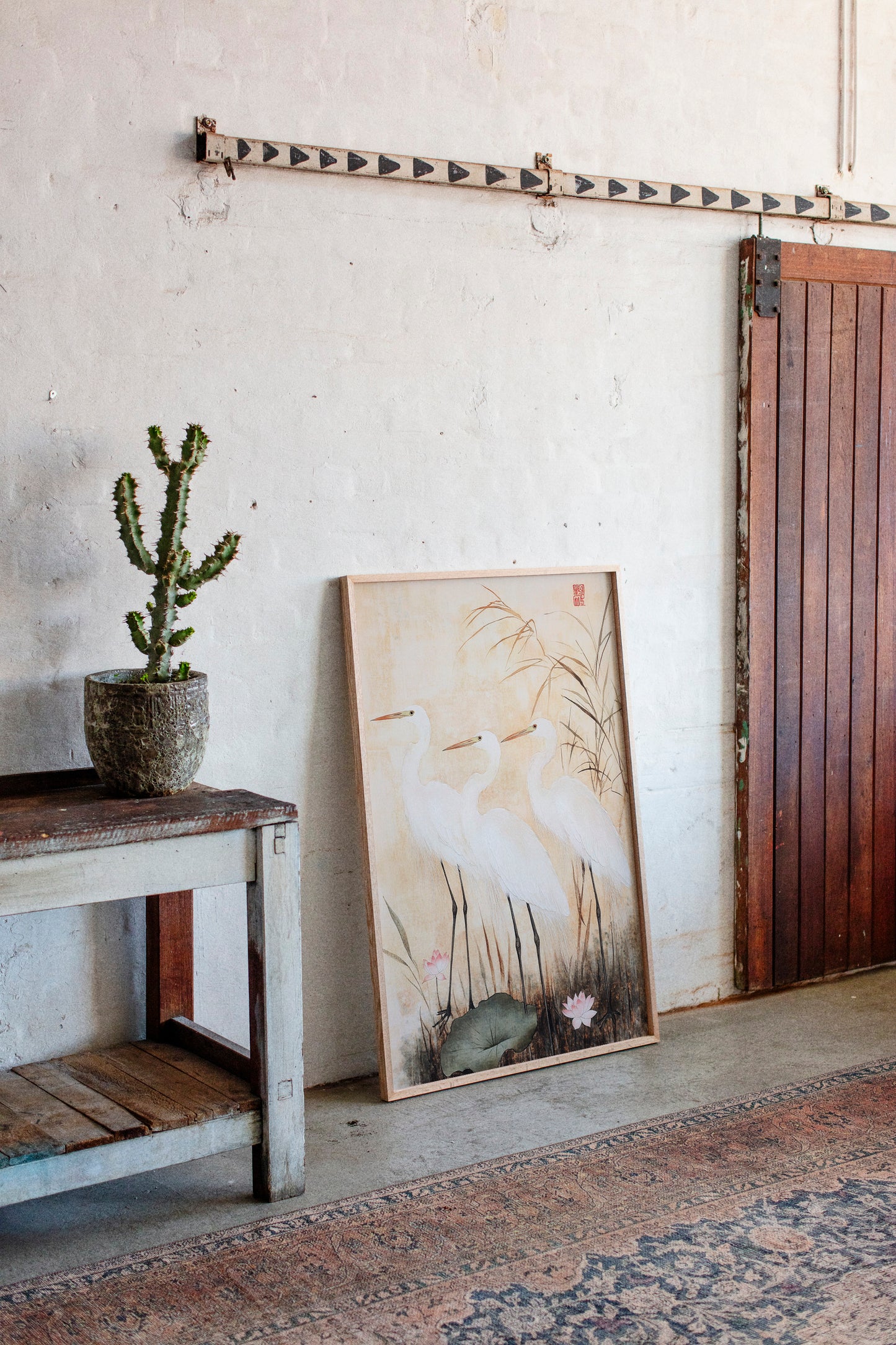 Japanese Egret Wall Art – Elegant Traditional Asian Nature Print