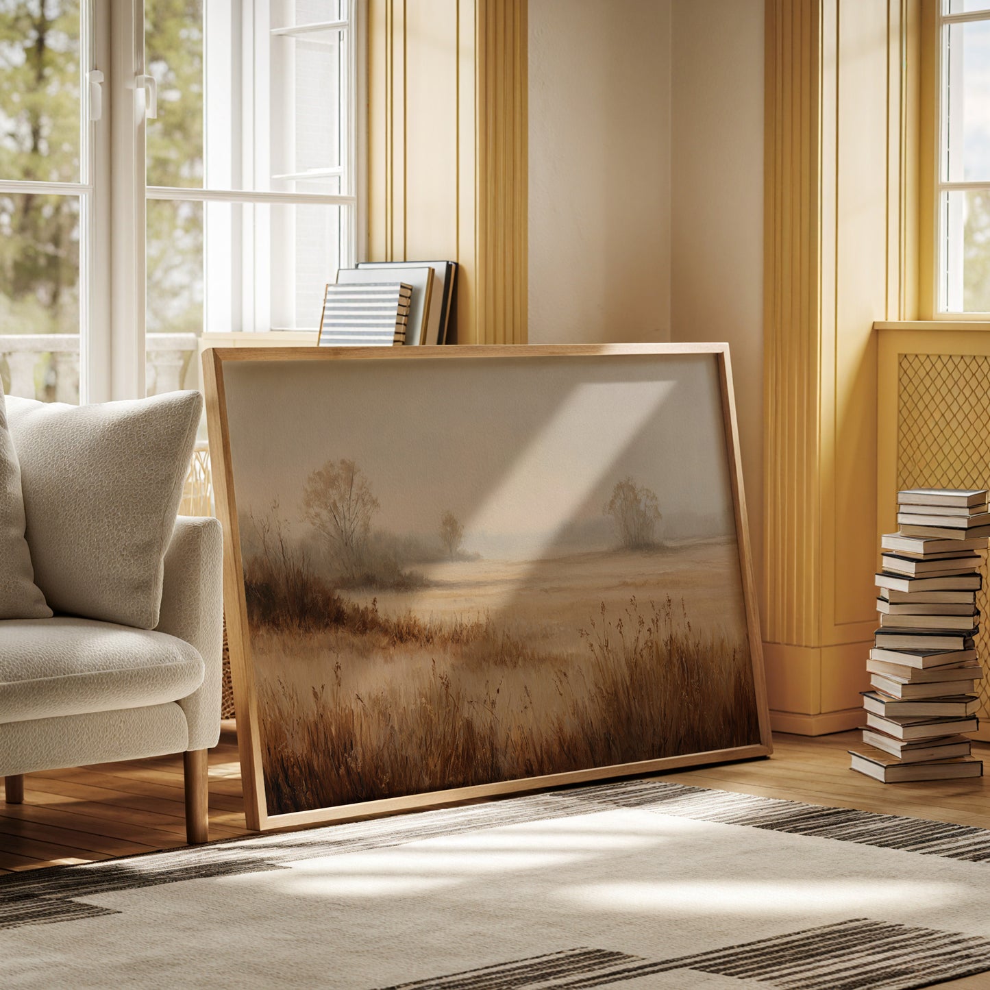 Morning Mist Paints Prairie Gold