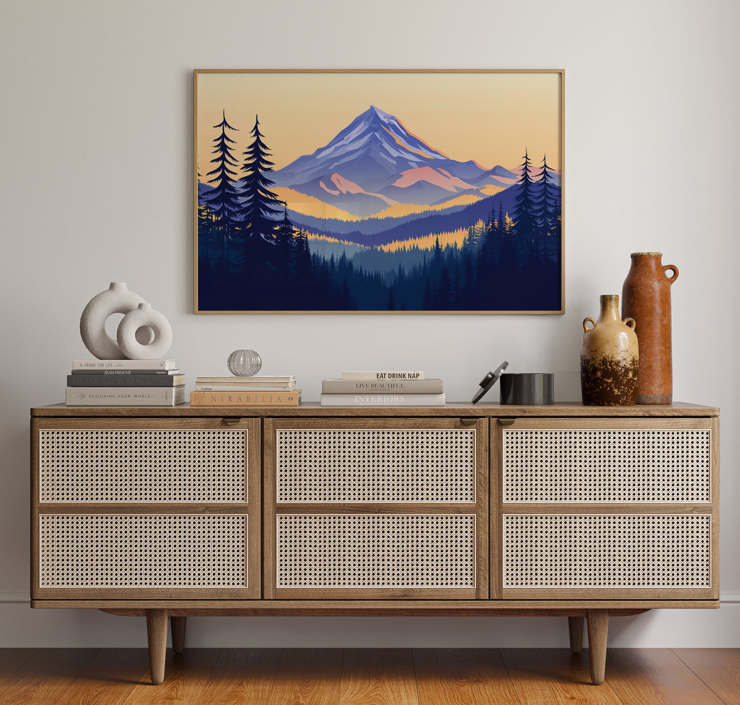 Alpine Gold Bathes Mountain Peaks