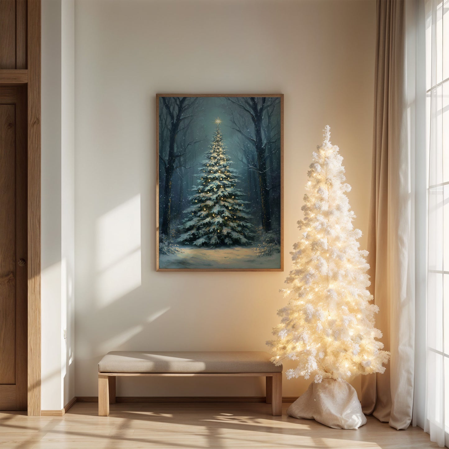 Silent Night Between Winter Trees