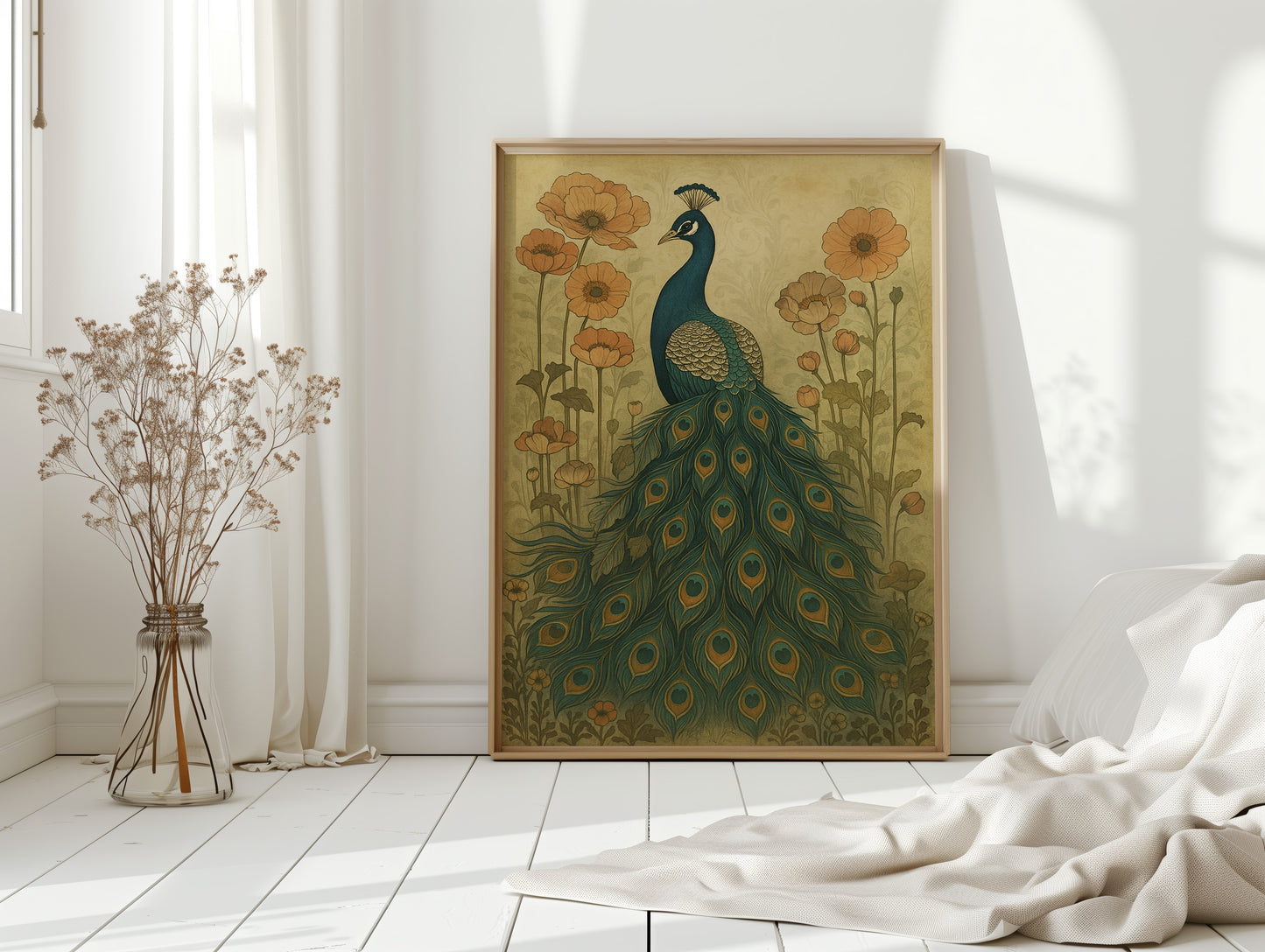 Garden Stillness with a Peacock's Gaze