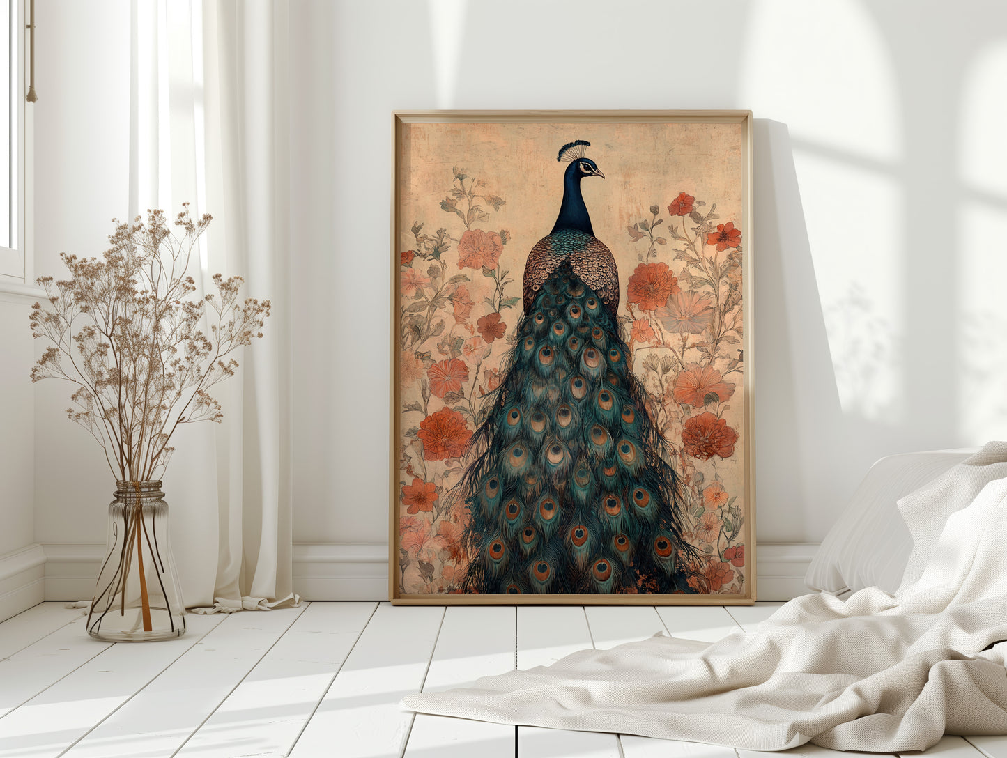 Antique Elegance with Scarlet Bloom