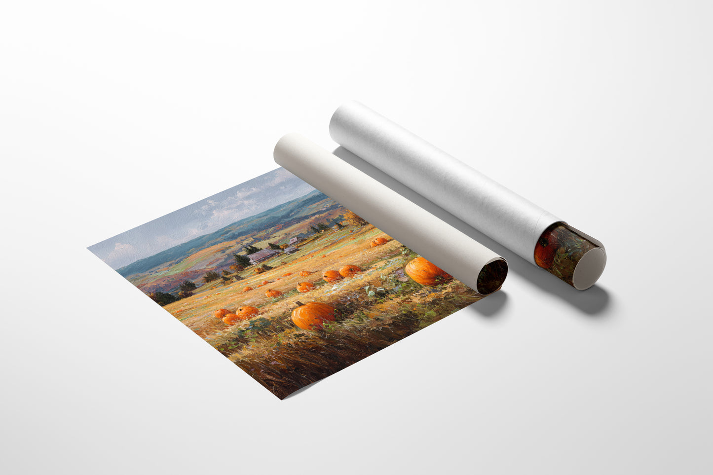 Pumpkins Rest In Rolling Hills