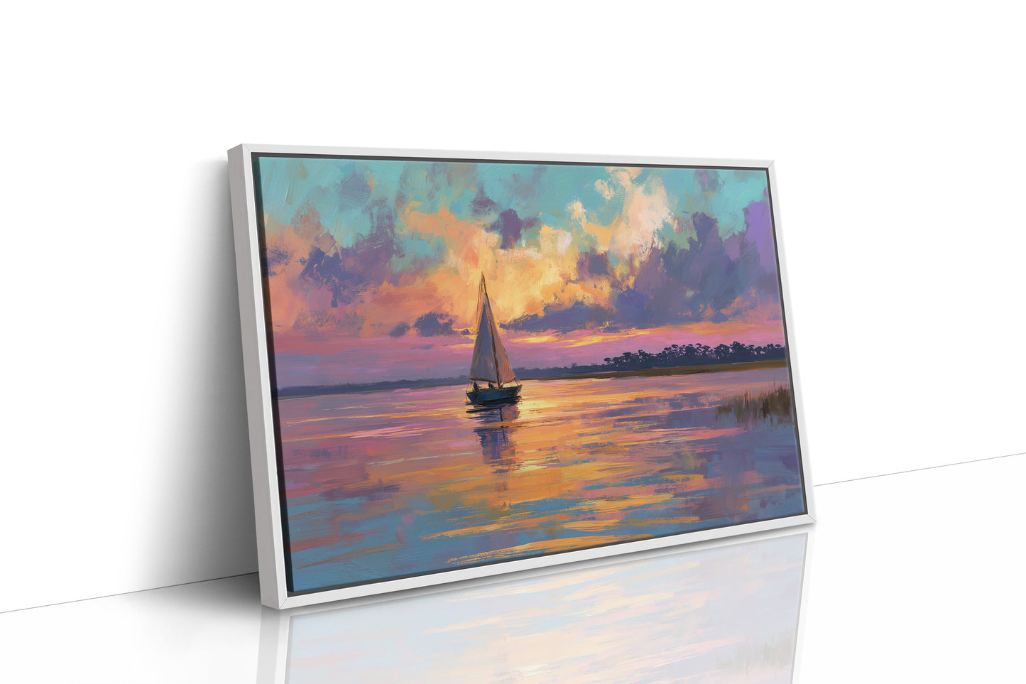 Sunset Voyage On Still Waters