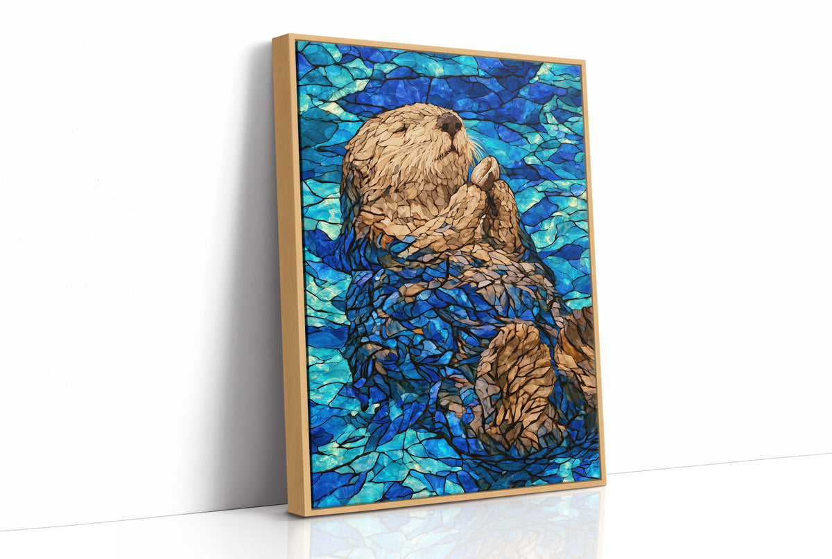 Stained Glass Otter Float
